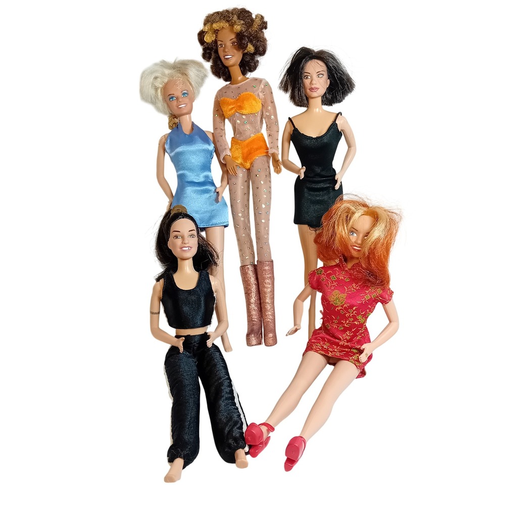 Vtg Set 5 Spice Girls Power/ On Tour Fashion Dolls Scary Posh Sporty Ginger Baby